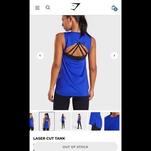 Gymshark - Laser Cut Tank - Blue - Large